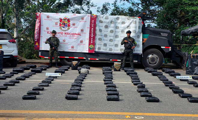 un cargamento de marihuana fue incautado por la Policía de Tránsito en Tunía Cauca