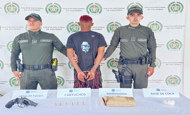 Capturan en flagrancia a sujeto con arma traumática y más de mil dosis de estupefacientes en Inírida