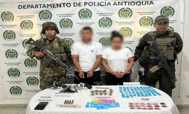 Acci&oacute;n policial en Abejorral deja dos capturados y la incautaci&oacute;n de armas y estupefacientes