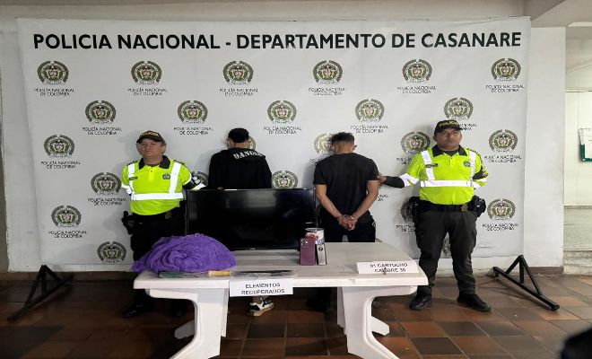 Capturados en flagrancia a dos personas en el Casanare