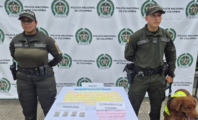 Incautación de dosis de basuco, marihuna y clorihhidrato de cocaina