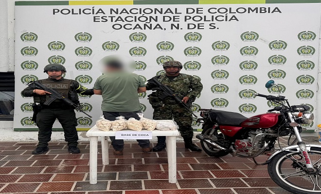 A través de la Seccional de Tránsito y Transporte logró la captura en flagrancia de una persona, por el delito de tráfico, fabricación o porte de estupefacientes. 