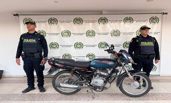 Policía Nacional recupera motocicleta hurtada