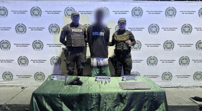 Capturado por los delitos de fabricación, tráfico y porte de estupefacientes y porte de armas de fuego en el municipio de Tuluá