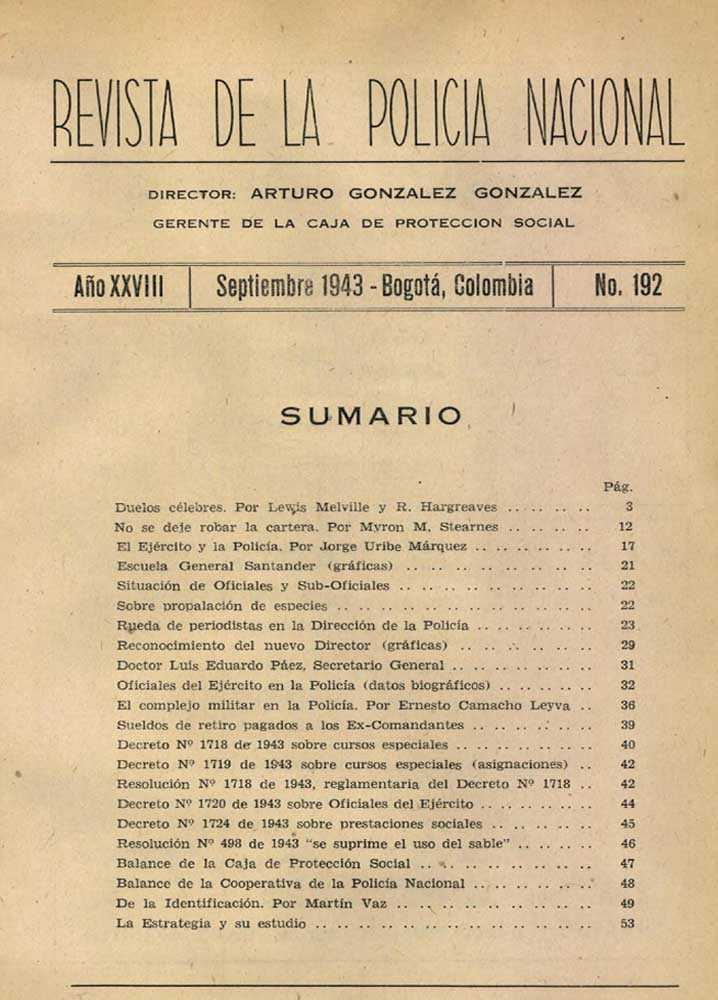 Portada de la Revista de la Polic&iacute;a