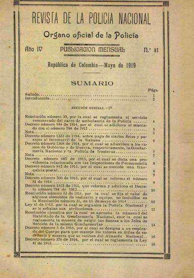 Portada de la Revista de la Policía