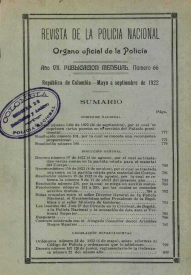 Portada de la Revista de la Policía